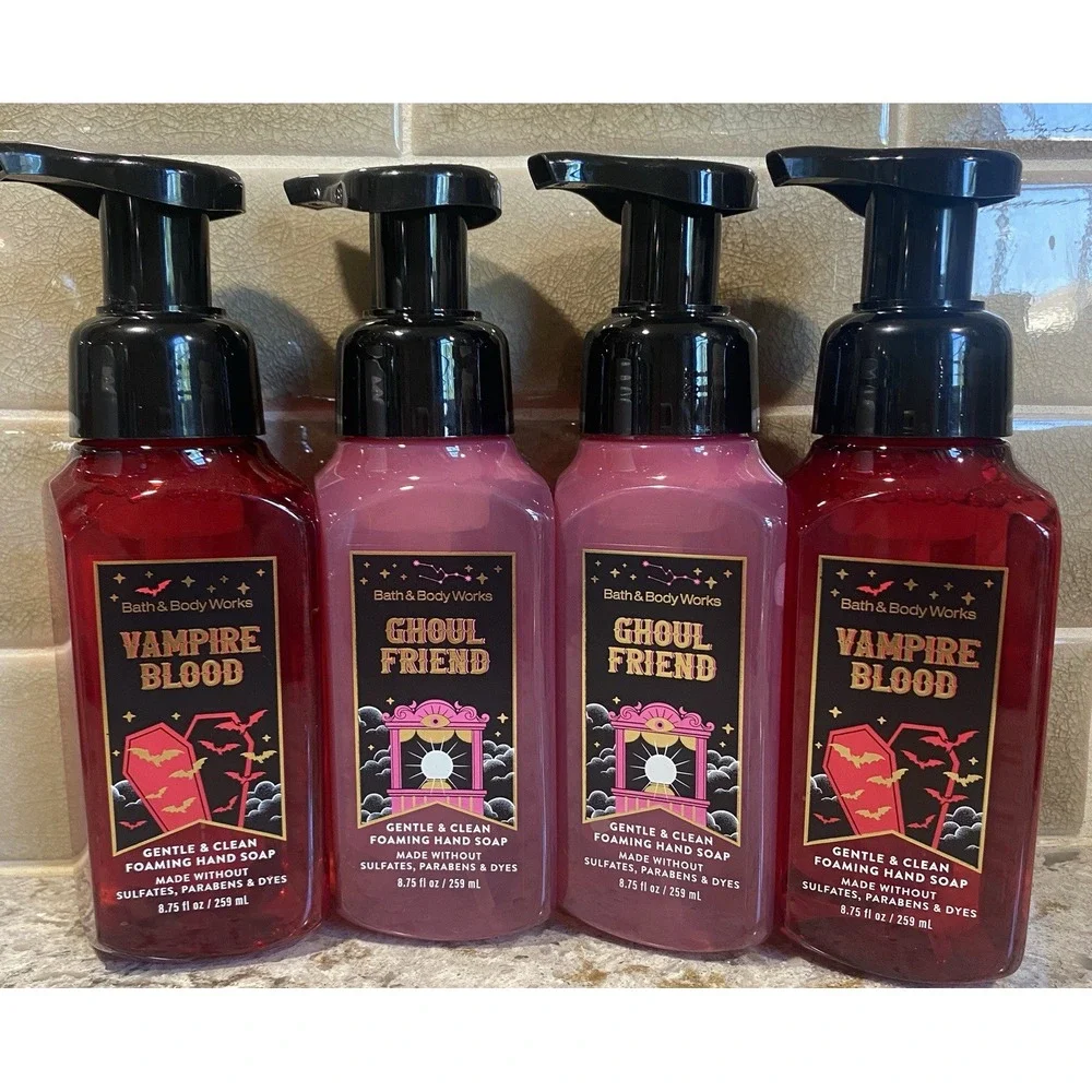 Lot Of 4 Bath & Body Works HALLOWEEN Hand Soap 4 Pack Vampire Blood Ghoul Friend